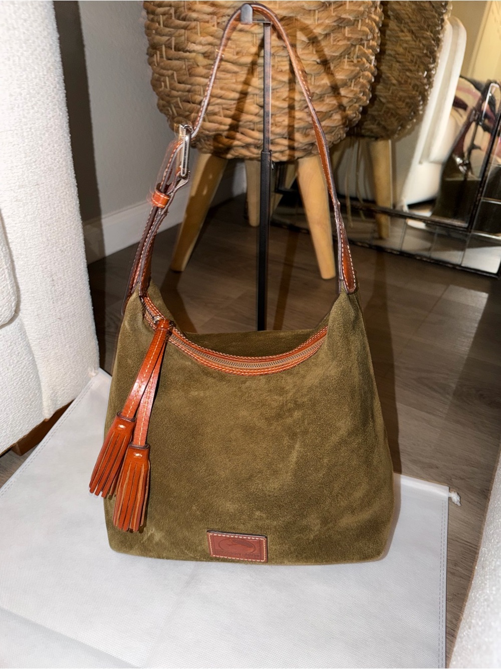 Dooney & Bourke Suede Paige Sac shoulder hobo bag